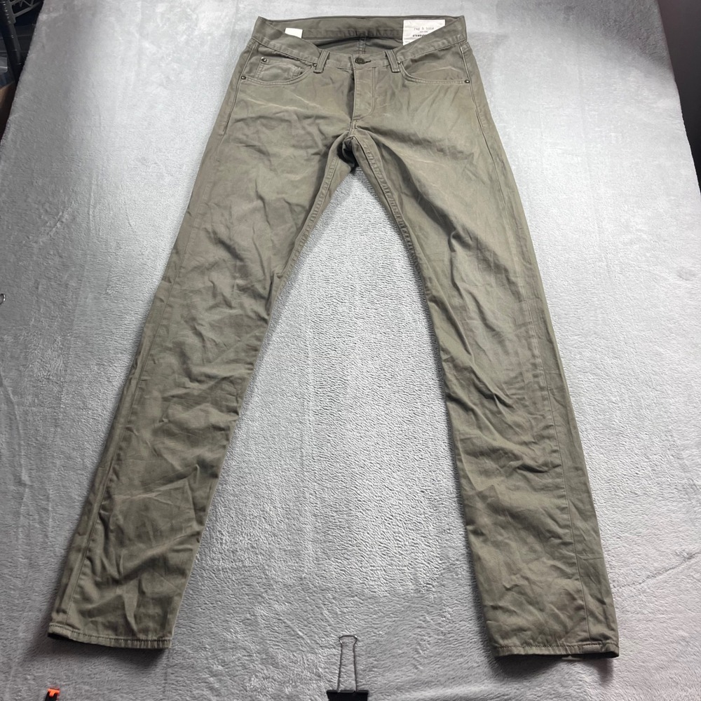 rag & bone Fit 2 Slim Leg Distressed Grey Twill Pants Chinos Mens 30 M1223O101